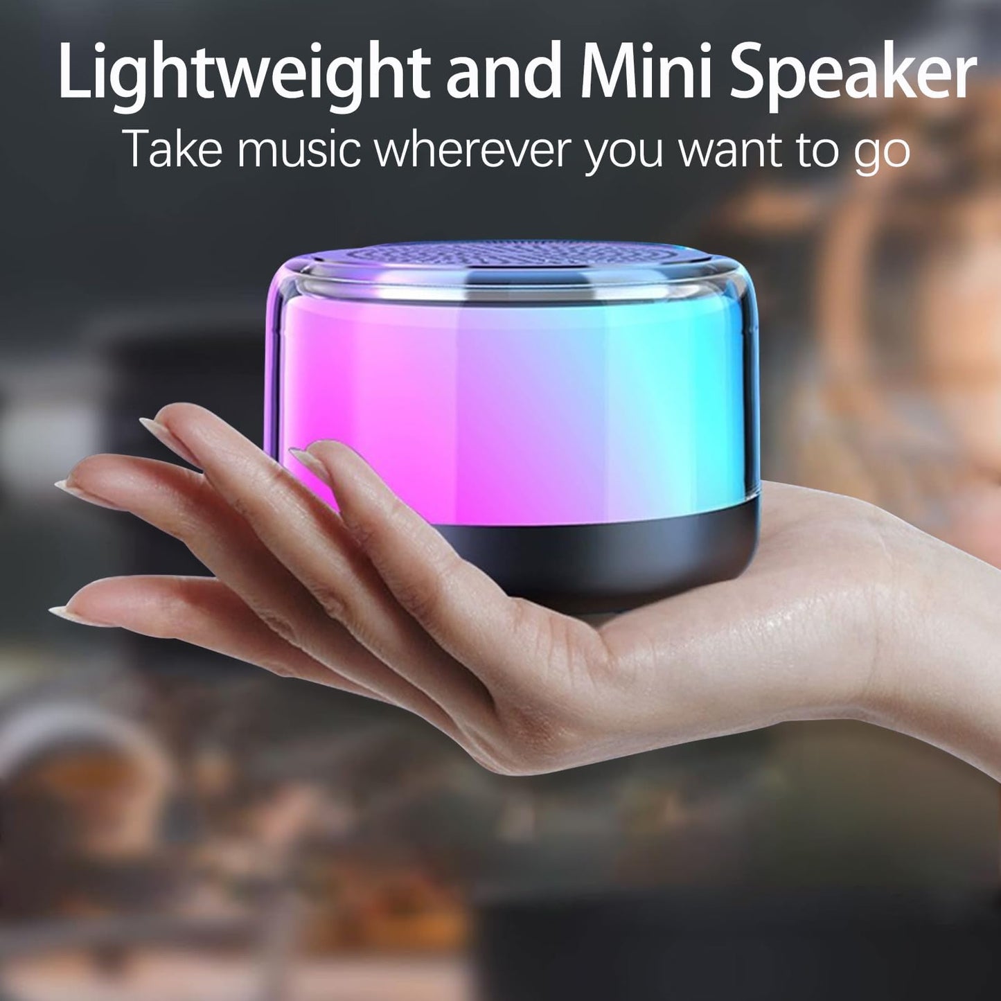 bluetooth mini haut parleur +  radio avec lumière led rgb