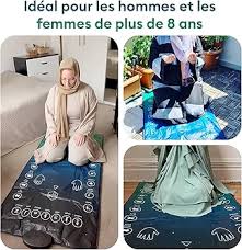 Tapis de prière adulte interactif (+10 ans)--Apprenez la salat et les duas pas à pas