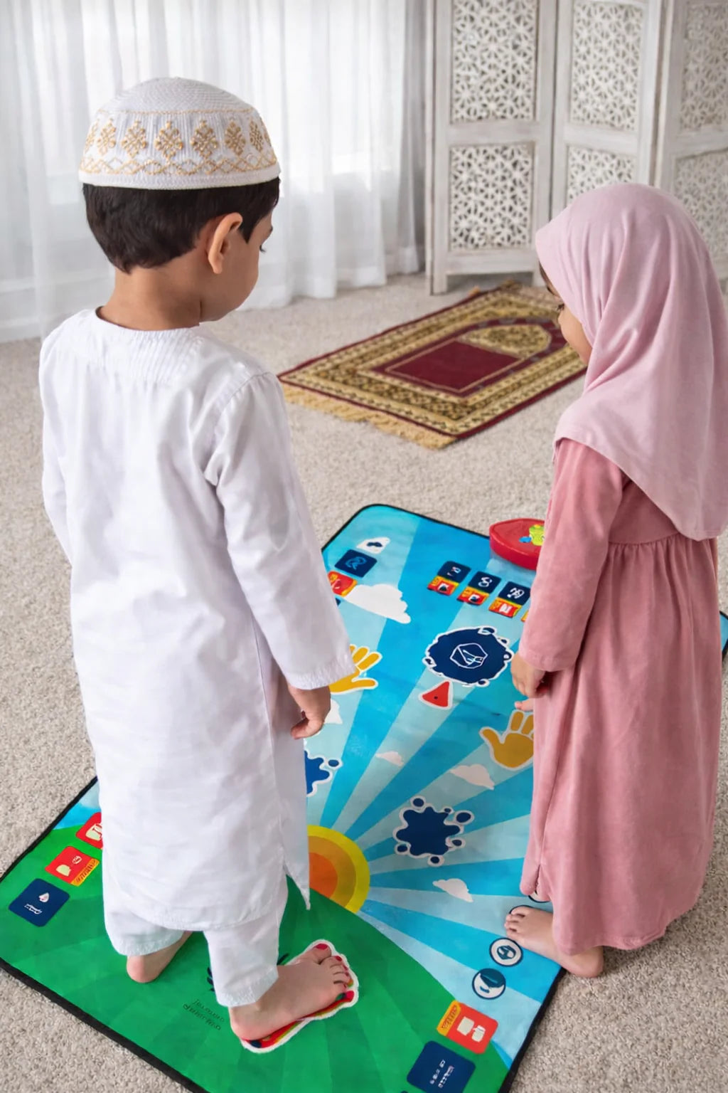 Tapis de prière interactif pour enfant (3 à 9)--Apprenez la salat et les duas pas à pas