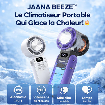 Jaana Breeze le cliimatiseur portable 200 vitesses Avec Refroidissement Glacé et lampe torche intégré ❄️